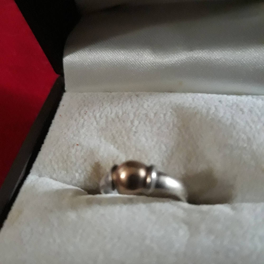 Sterling Silver with 14K Gold Accent Womens Ring - Picture 5 of 5